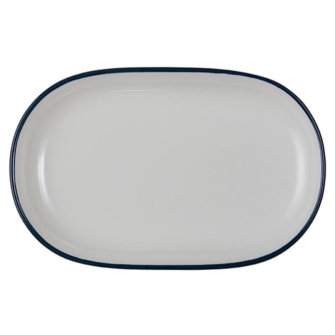 Modest Navy Oval Kayık Tabak 14 cm