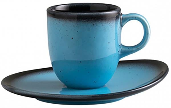 Porselen Joy Blue Kahve Fincanı ve Tabağı