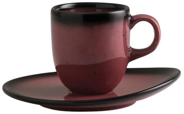 Porselen Joy Red Kahve Fincanı ve Tabağı