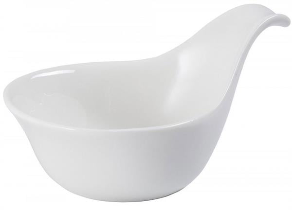 Porselen Micro Minimal Kaşık Kase Beyaz