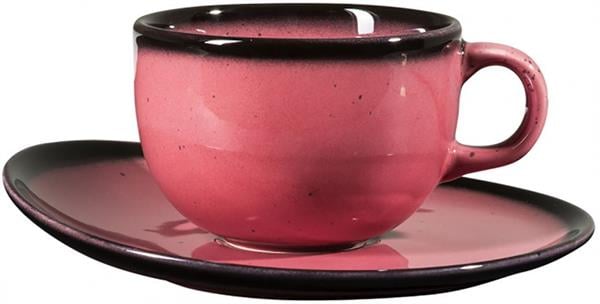 Porselen Joy Red Çay Fincanı ve Tabağı