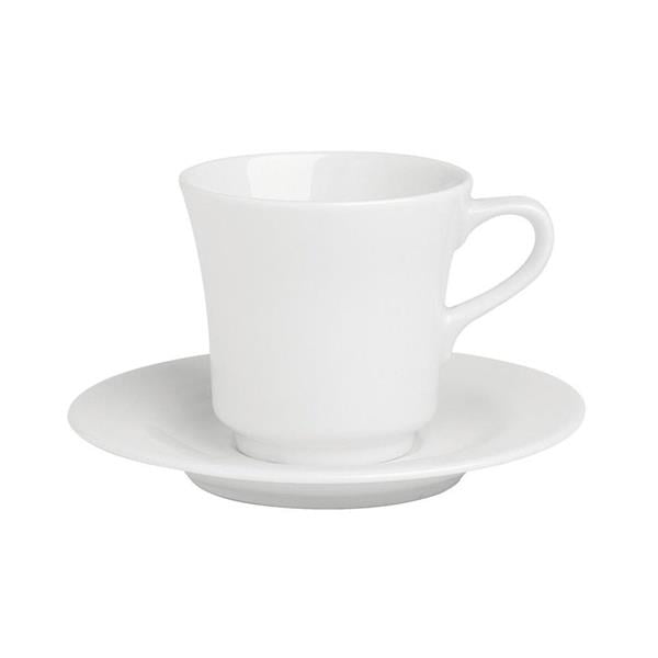 Porselen Bella Beyaz Tabaklı Çay Fincanı