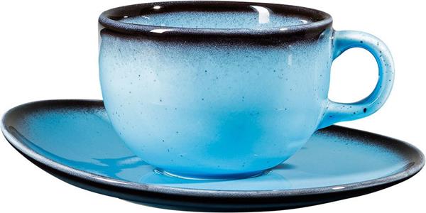 Porselen Joy Blue Çay Fincanı ve Tabağı