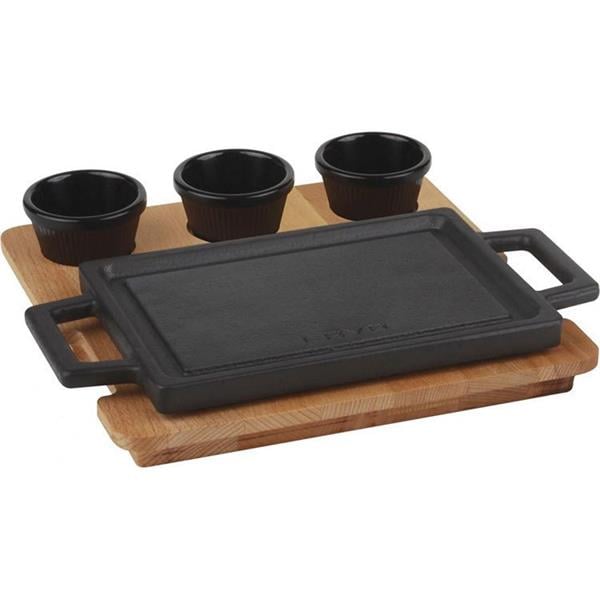 Ahşap Altlıklı Döküm Demir Dikdörtgen Hot Plate