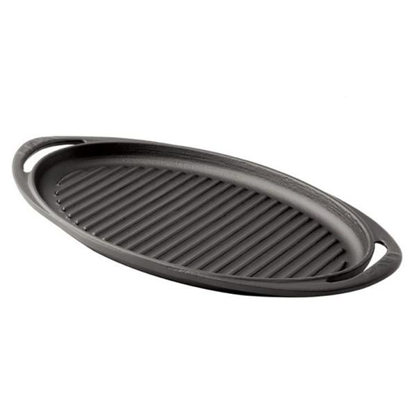 Metal Kulplu Oval Izgara Tava