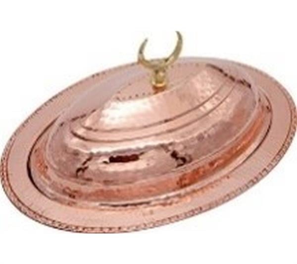 Bakır Kubbe Kapaklı Kayık Sahan 25 cm