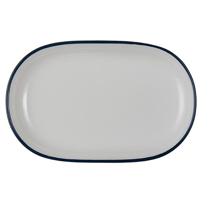 Modest Navy Oval Kayık Tabak 23 cm