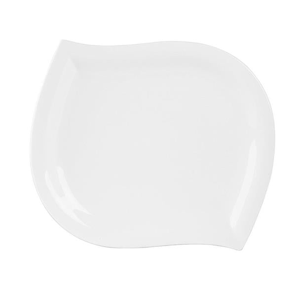 Porselen Leaf Beyaz Düz Tabak 25Cm