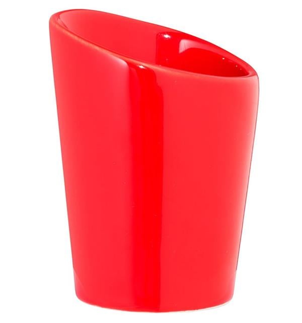 Porselen Micro Minimal Konik Kase Kırmızı
